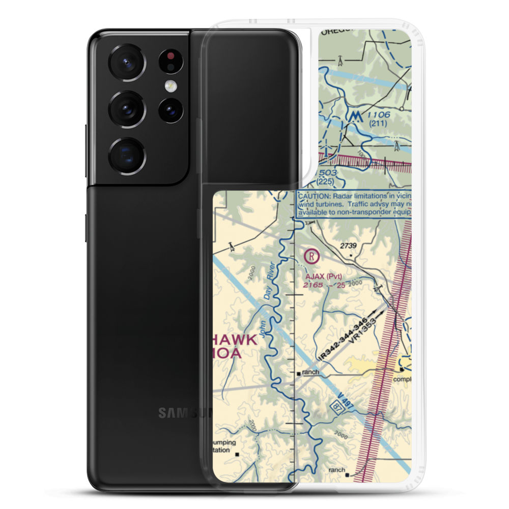 Ajax Airport (OR46) VFR Sectional Samsung Case Samsung Galaxy S21 Ultra model shown