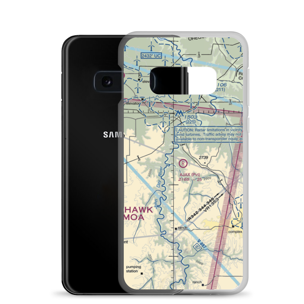 Ajax Airport (OR46) VFR Sectional Samsung Case Samsung Galaxy S10e model shown