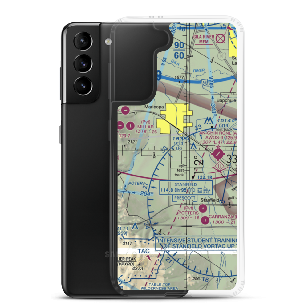 Ak Chin Community Airfield (41AZ) VFR Sectional Samsung Case Samsung Galaxy S21 Plus model shown