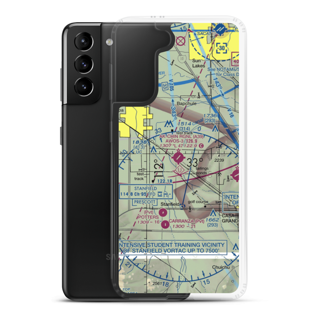 Ak-Chin Regional Airport (A39) VFR Sectional Samsung Case Samsung Galaxy S21 Plus model shown