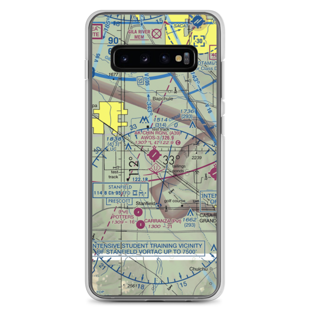 Ak-Chin Regional Airport (A39) VFR Sectional Samsung Case Samsung Galaxy S10+ model shown