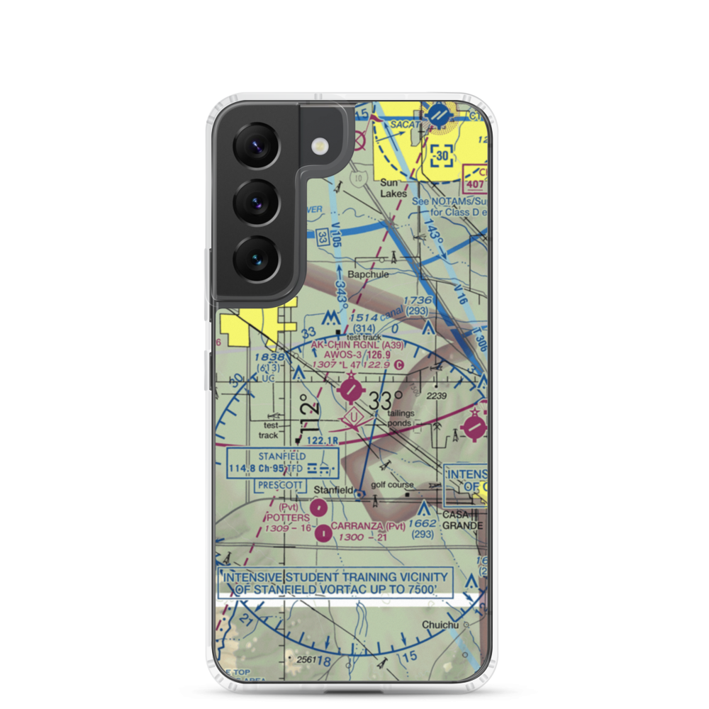 Ak-Chin Regional Airport (A39) VFR Sectional Samsung Case Samsung Galaxy S22 model shown