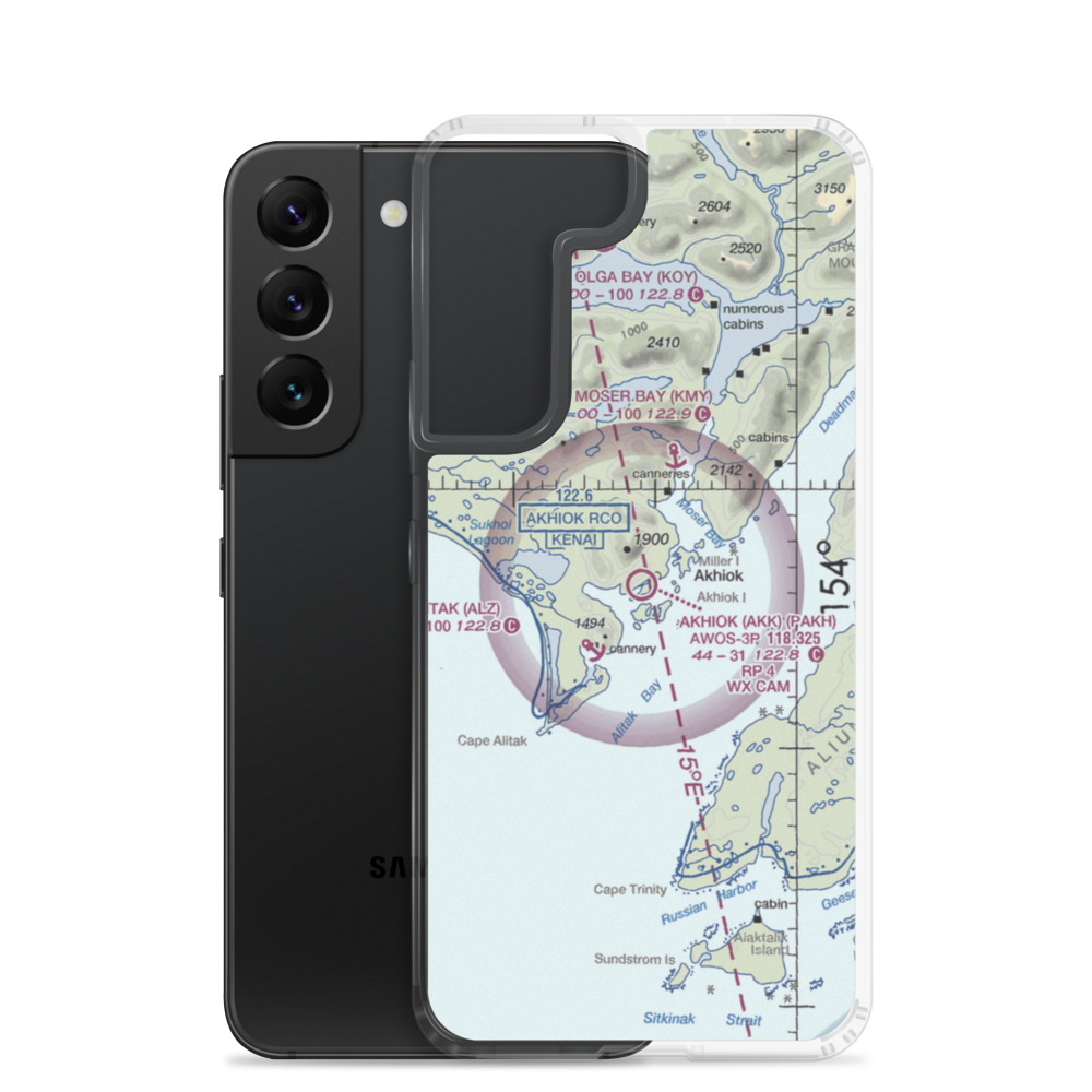 Akhiok Airport (AKK) VFR Sectional Samsung Case Samsung Galaxy S22 model shown