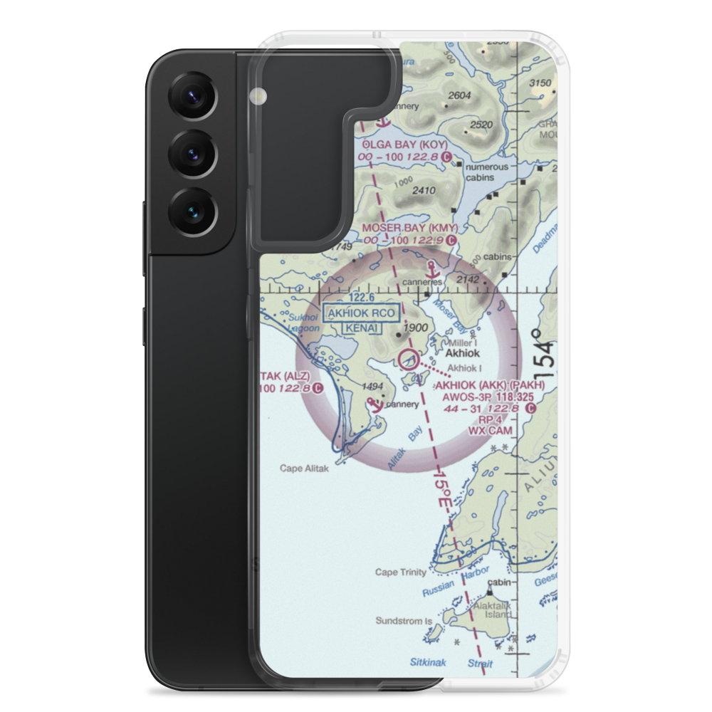 Akhiok Airport (AKK) VFR Sectional Samsung Case Samsung Galaxy S22 Plus model shown