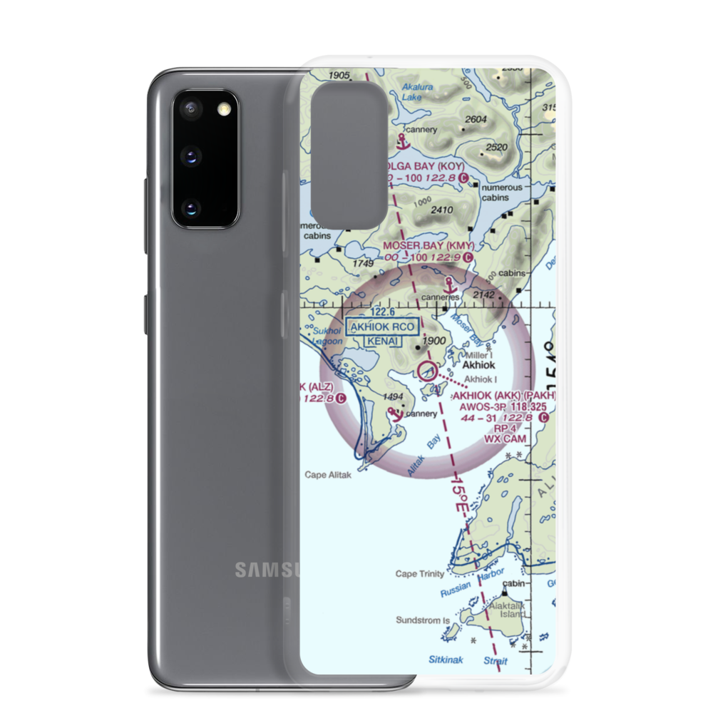 Akhiok Airport (AKK) VFR Sectional Samsung Case Samsung Galaxy S20 model shown