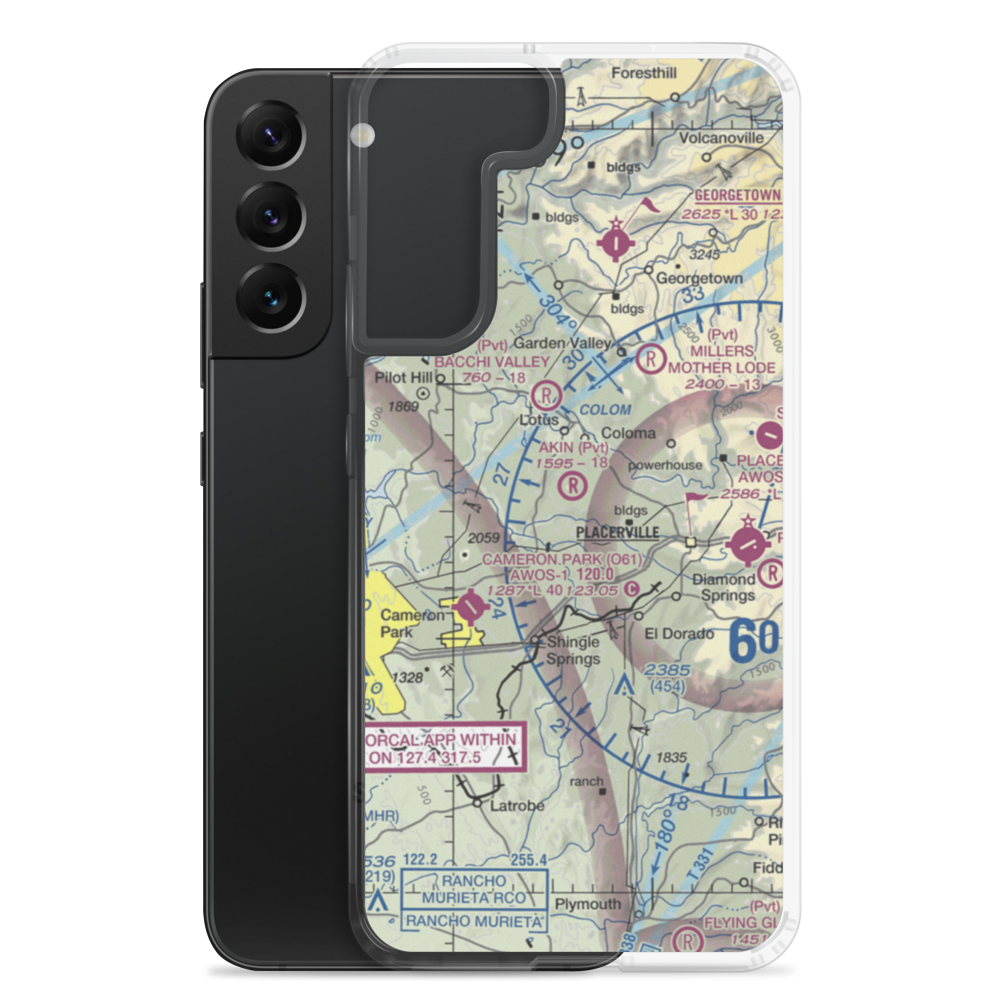 Akin Airport (54CN) VFR Sectional Samsung Case Samsung Galaxy S22 Plus model shown