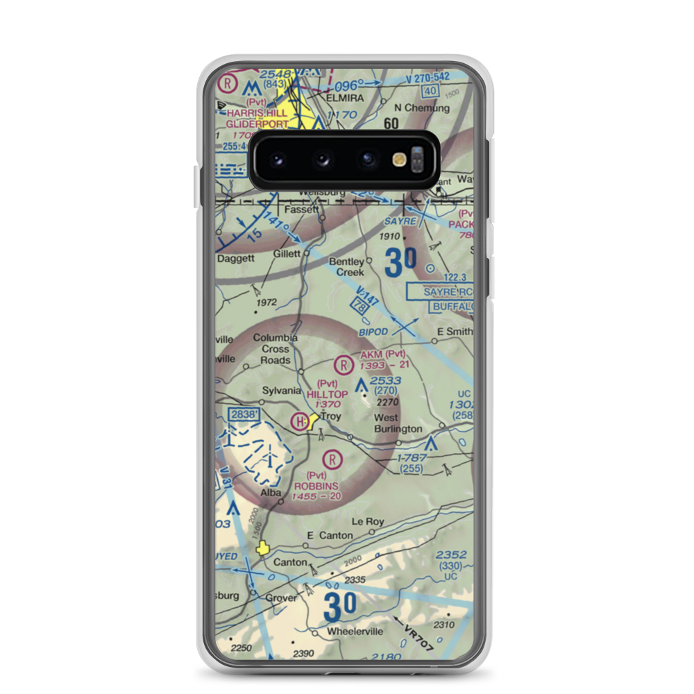 Akm Airfield (PN54) VFR Sectional Samsung Case Samsung Galaxy S10 model shown