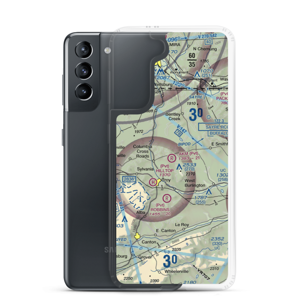 Akm Airfield (PN54) VFR Sectional Samsung Case Samsung Galaxy S21 model shown