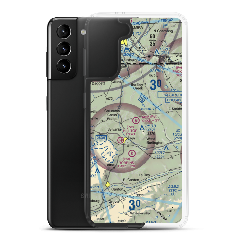 Akm Airfield (PN54) VFR Sectional Samsung Case Samsung Galaxy S21 Plus model shown
