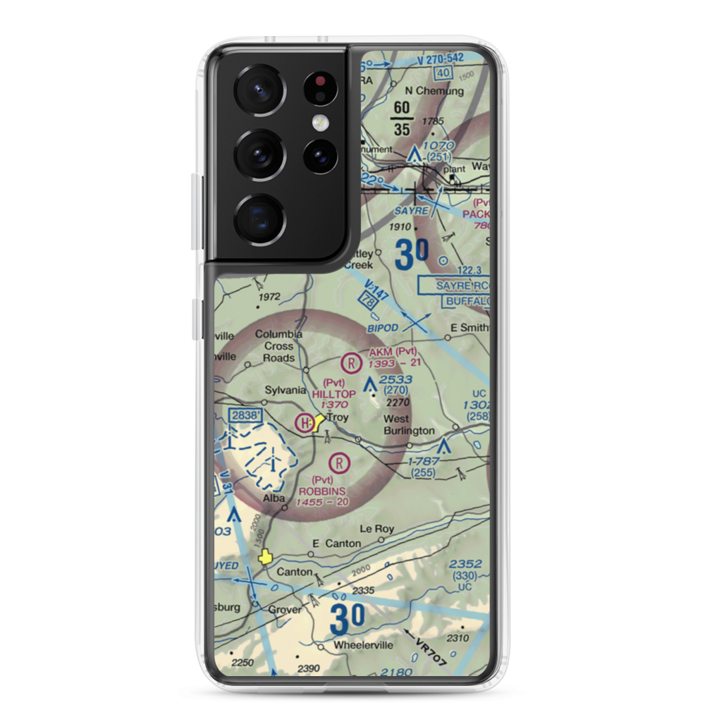 Akm Airfield (PN54) VFR Sectional Samsung Case Samsung Galaxy S21 Ultra model shown