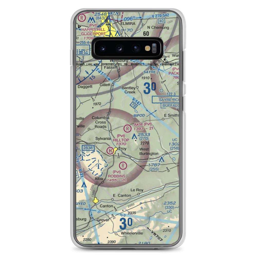 Akm Airfield (PN54) VFR Sectional Samsung Case Samsung Galaxy S10+ model shown