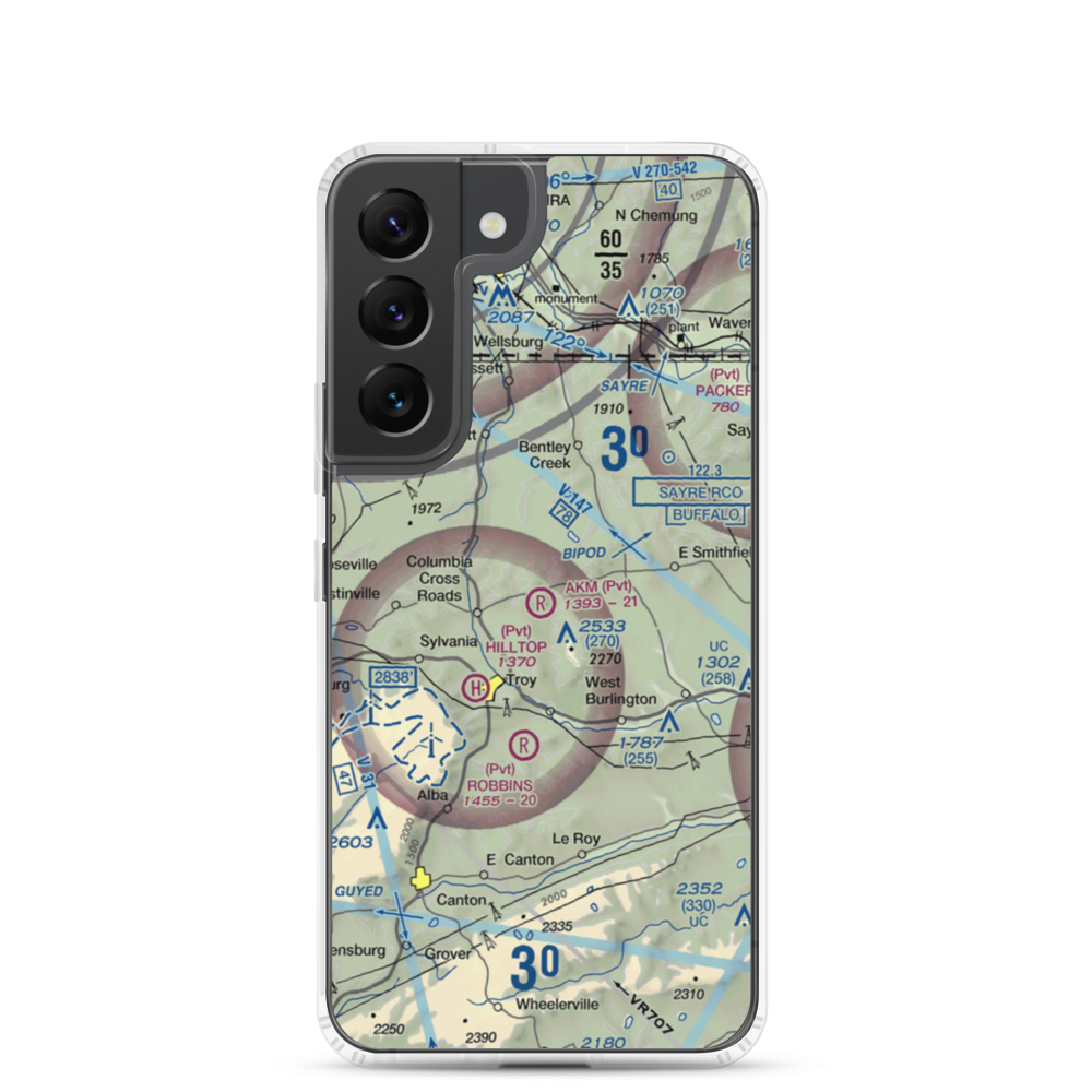Akm Airfield (PN54) VFR Sectional Samsung Case Samsung Galaxy S22 model shown