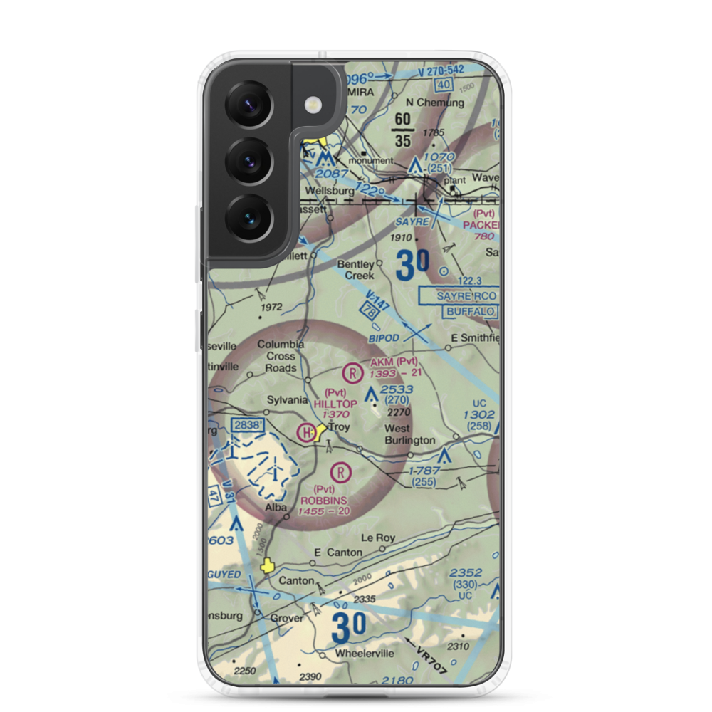 Akm Airfield (PN54) VFR Sectional Samsung Case Samsung Galaxy S22 Plus model shown