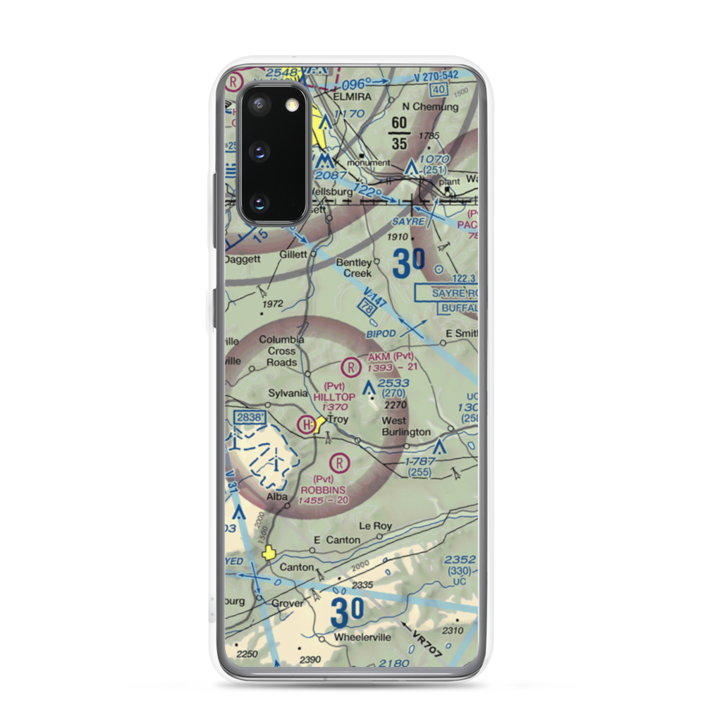 Akm Airfield (PN54) VFR Sectional Samsung Case Samsung Galaxy S20 model shown