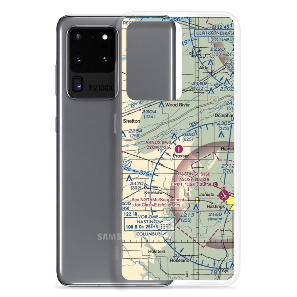 Aknux Airport (NE38) VFR Sectional Samsung Case Samsung Galaxy S20 Ultra model shown