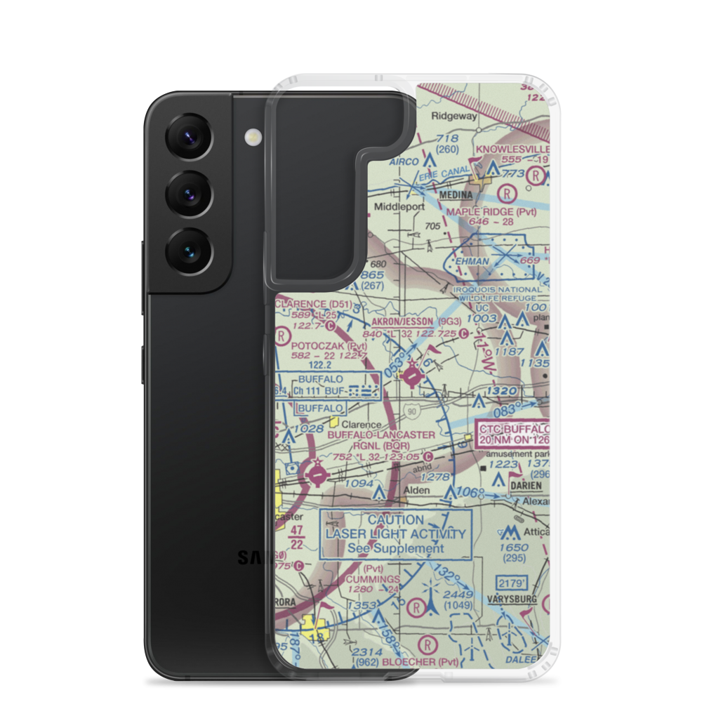 Akron Airport/Jesson Field (9G3) VFR Sectional Samsung Case Samsung Galaxy S22 model shown