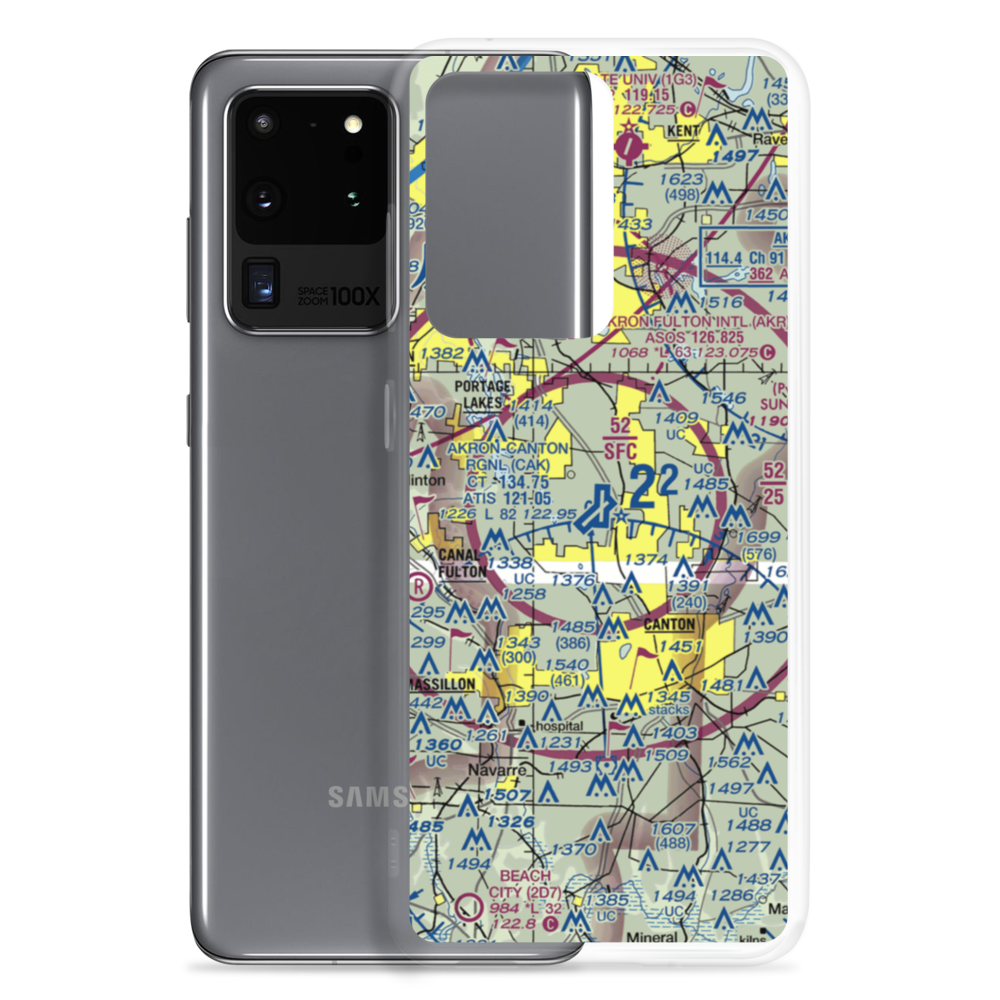 Akron Canton Regional Airport (CAK) VFR Sectional Samsung Case Samsung Galaxy S20 Ultra model shown