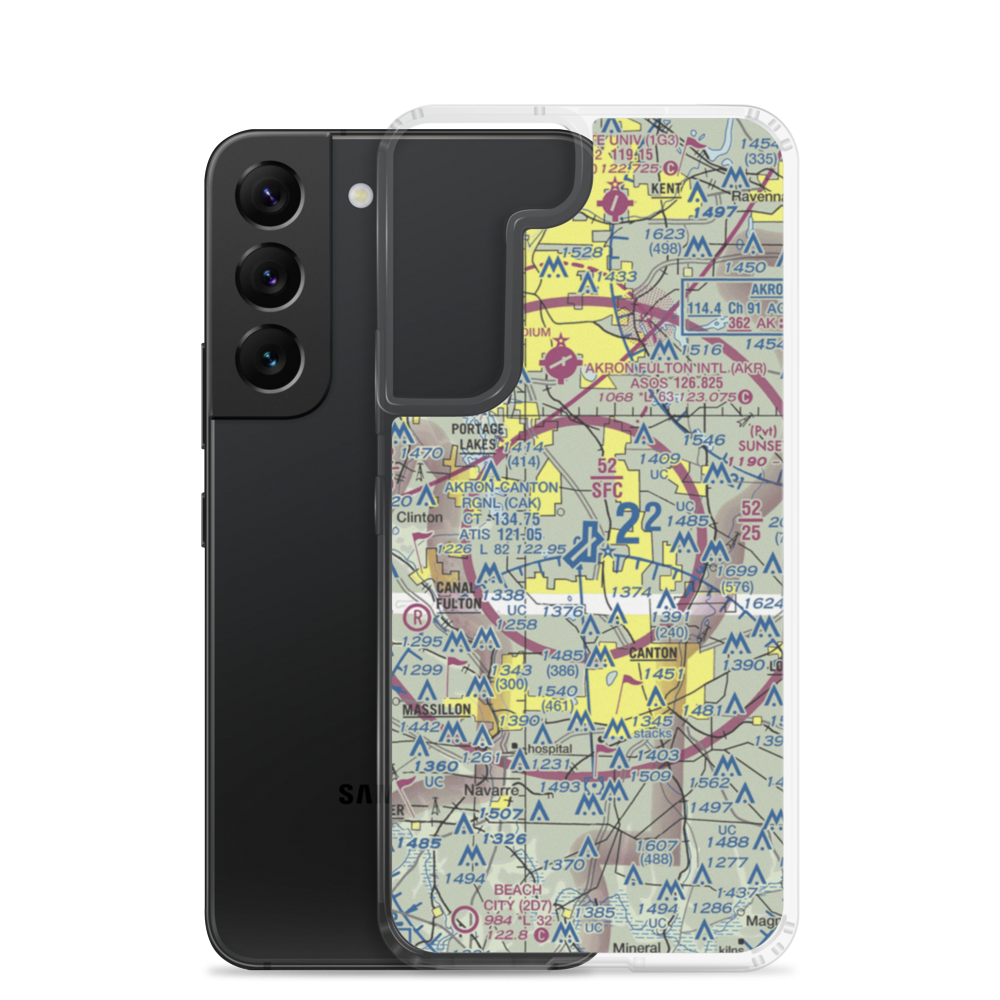 Akron Canton Regional Airport (CAK) VFR Sectional Samsung Case Samsung Galaxy S22 model shown