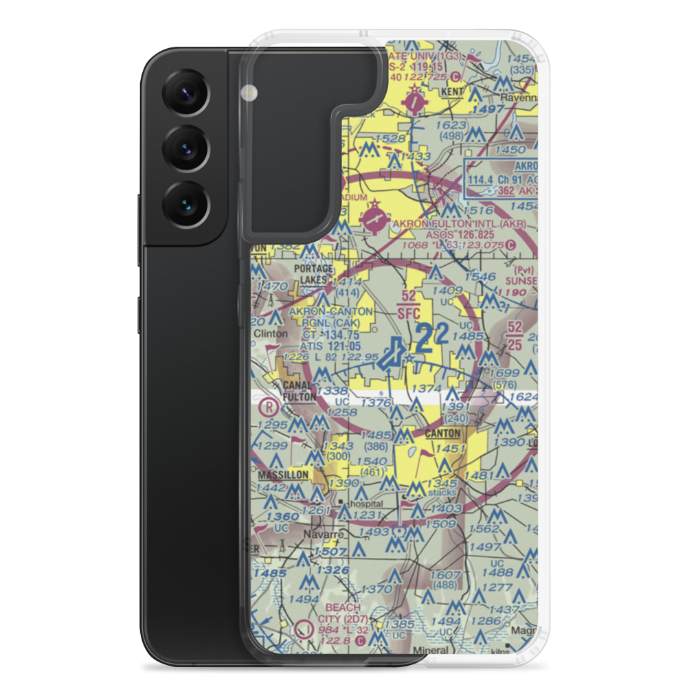 Akron Canton Regional Airport (CAK) VFR Sectional Samsung Case Samsung Galaxy S22 Plus model shown