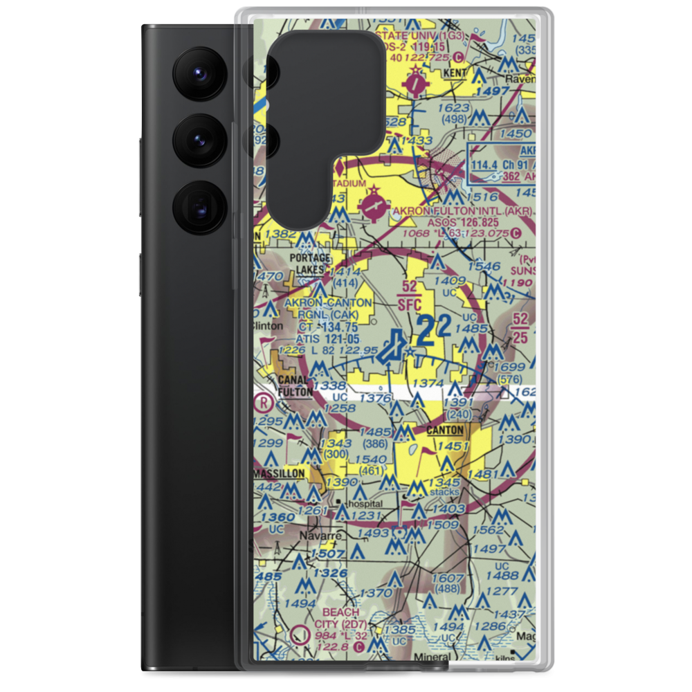 Akron Canton Regional Airport (CAK) VFR Sectional Samsung Case Samsung Galaxy S22 Ultra model shown