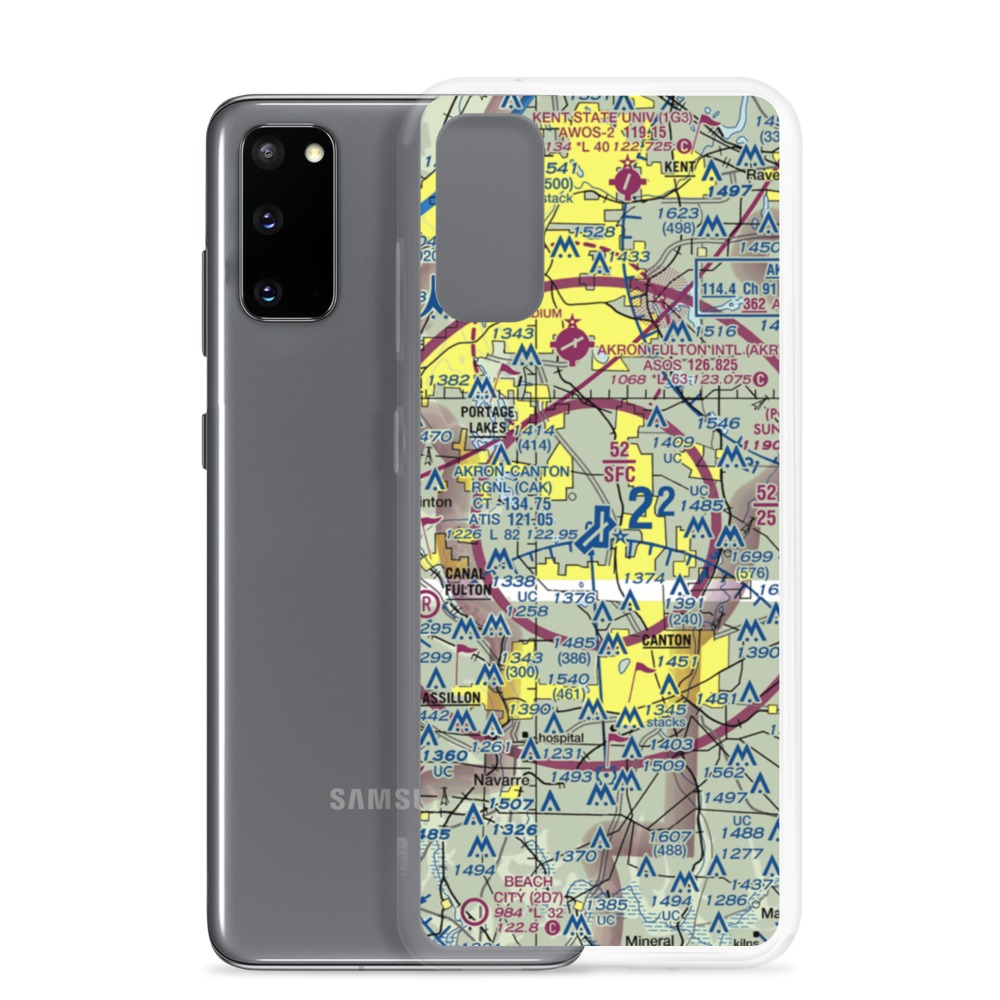 Akron Canton Regional Airport (CAK) VFR Sectional Samsung Case Samsung Galaxy S20 model shown