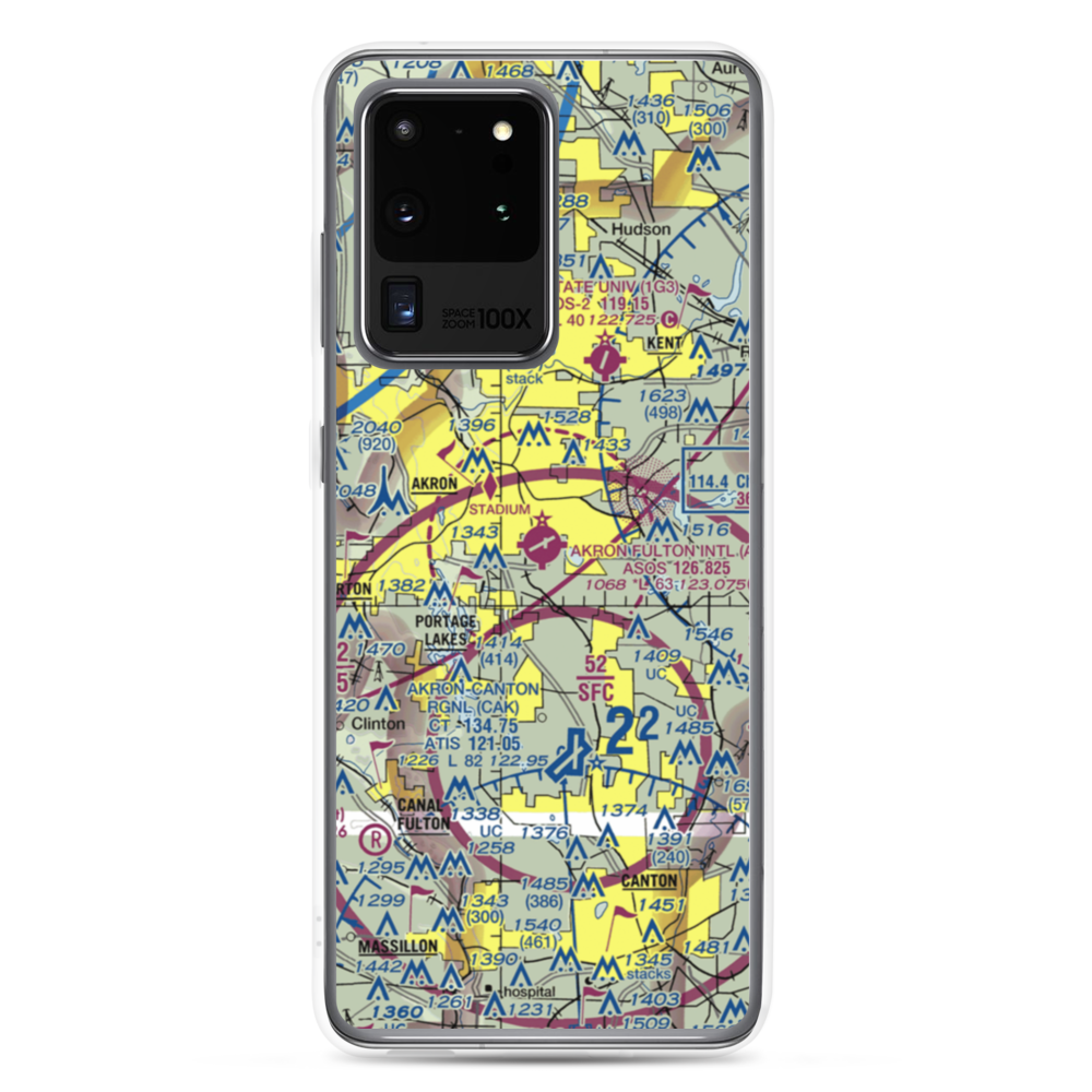 Akron Fulton International Airport (AKR) VFR Sectional Samsung Case Samsung Galaxy S20 Ultra model shown