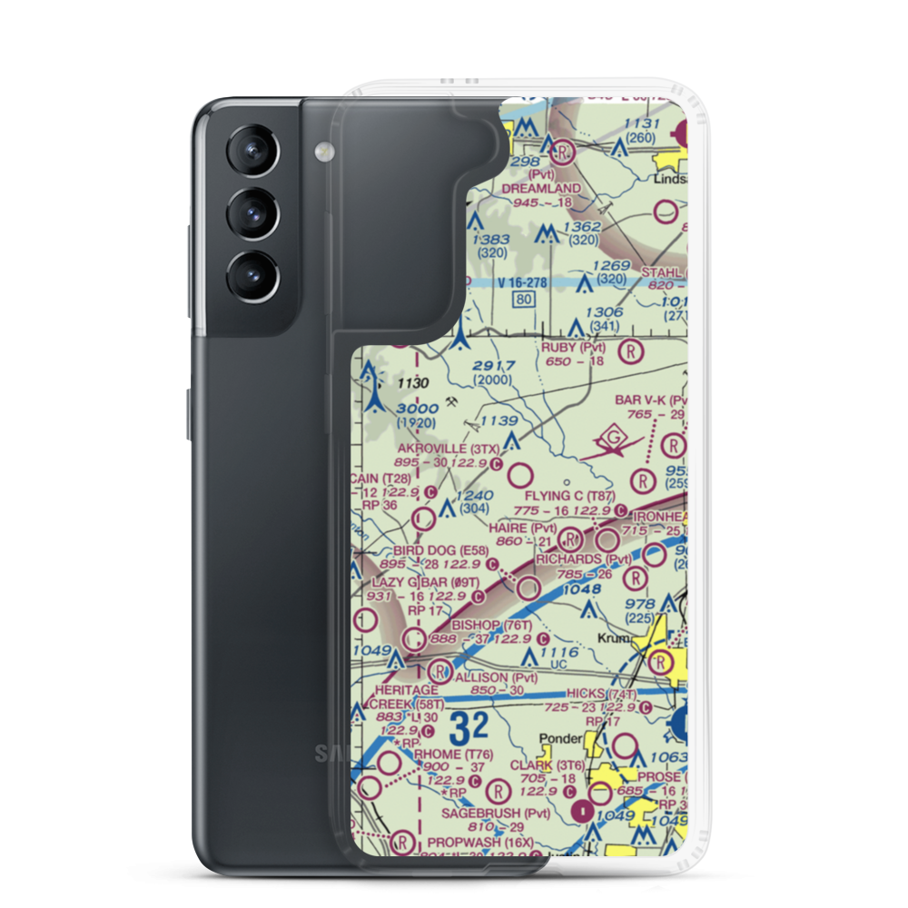 Akroville Airport (3TX) VFR Sectional Samsung Case Samsung Galaxy S21 model shown