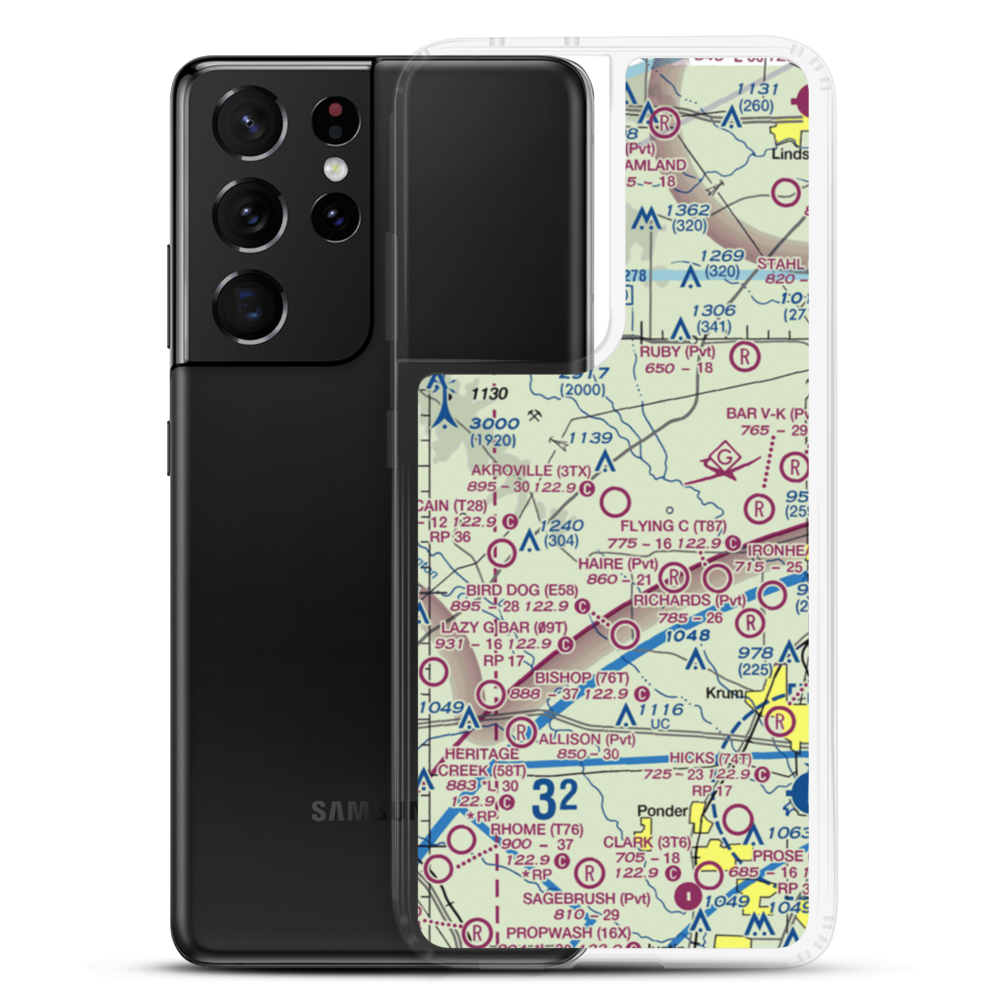 Akroville Airport (3TX) VFR Sectional Samsung Case Samsung Galaxy S21 Ultra model shown