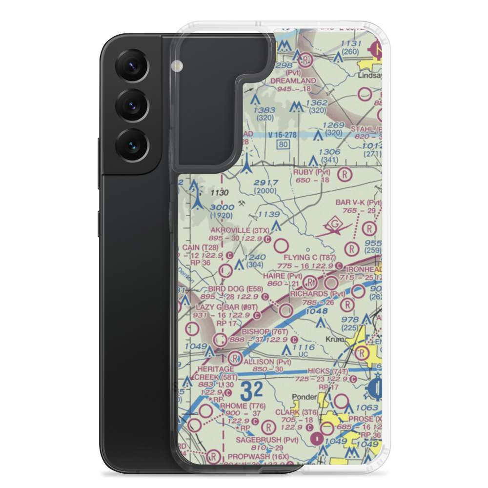 Akroville Airport (3TX) VFR Sectional Samsung Case Samsung Galaxy S22 Plus model shown