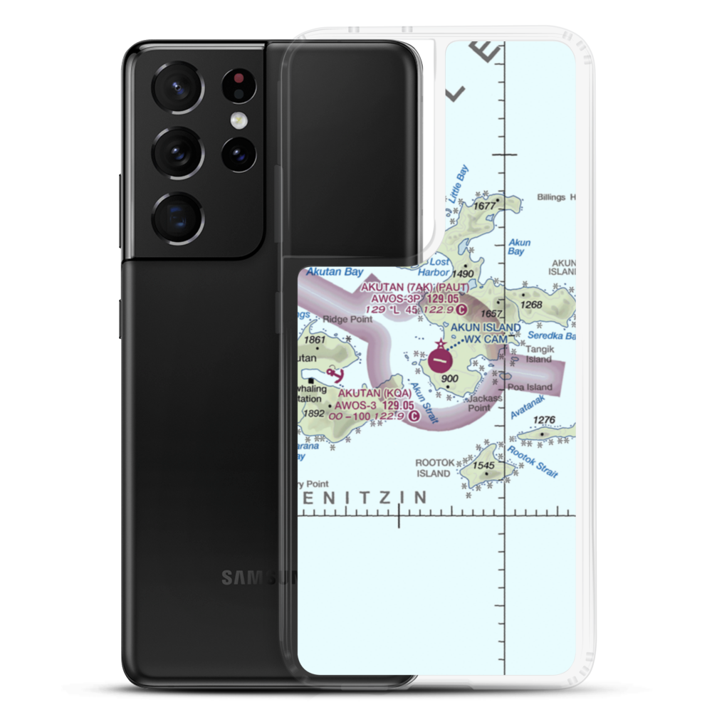 Akun Airport (7AK) VFR Sectional Samsung Case Samsung Galaxy S21 Ultra model shown