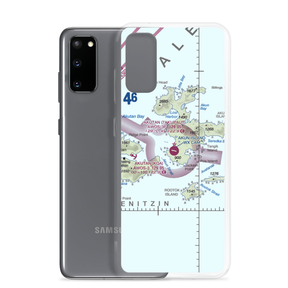 Akun Airport (7AK) VFR Sectional Samsung Case Samsung Galaxy S20 model shown