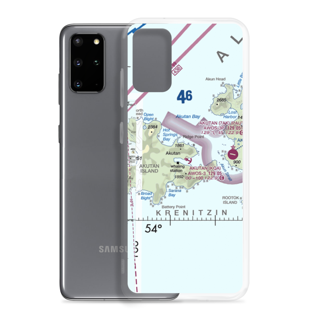 Akutan Seaplane Base (KQA) VFR Sectional Samsung Case Samsung Galaxy S20 Plus model shown
