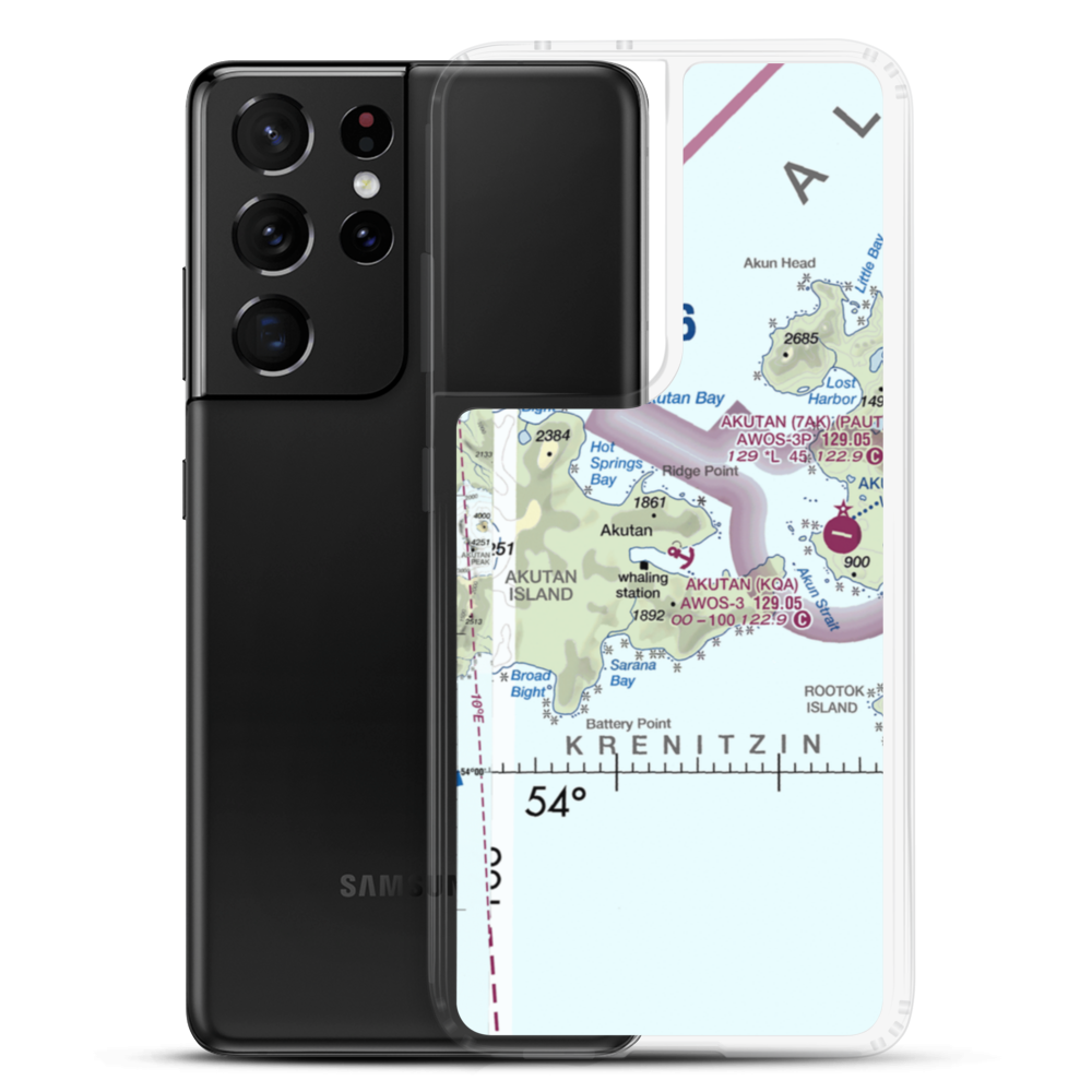 Akutan Seaplane Base (KQA) VFR Sectional Samsung Case Samsung Galaxy S21 Ultra model shown