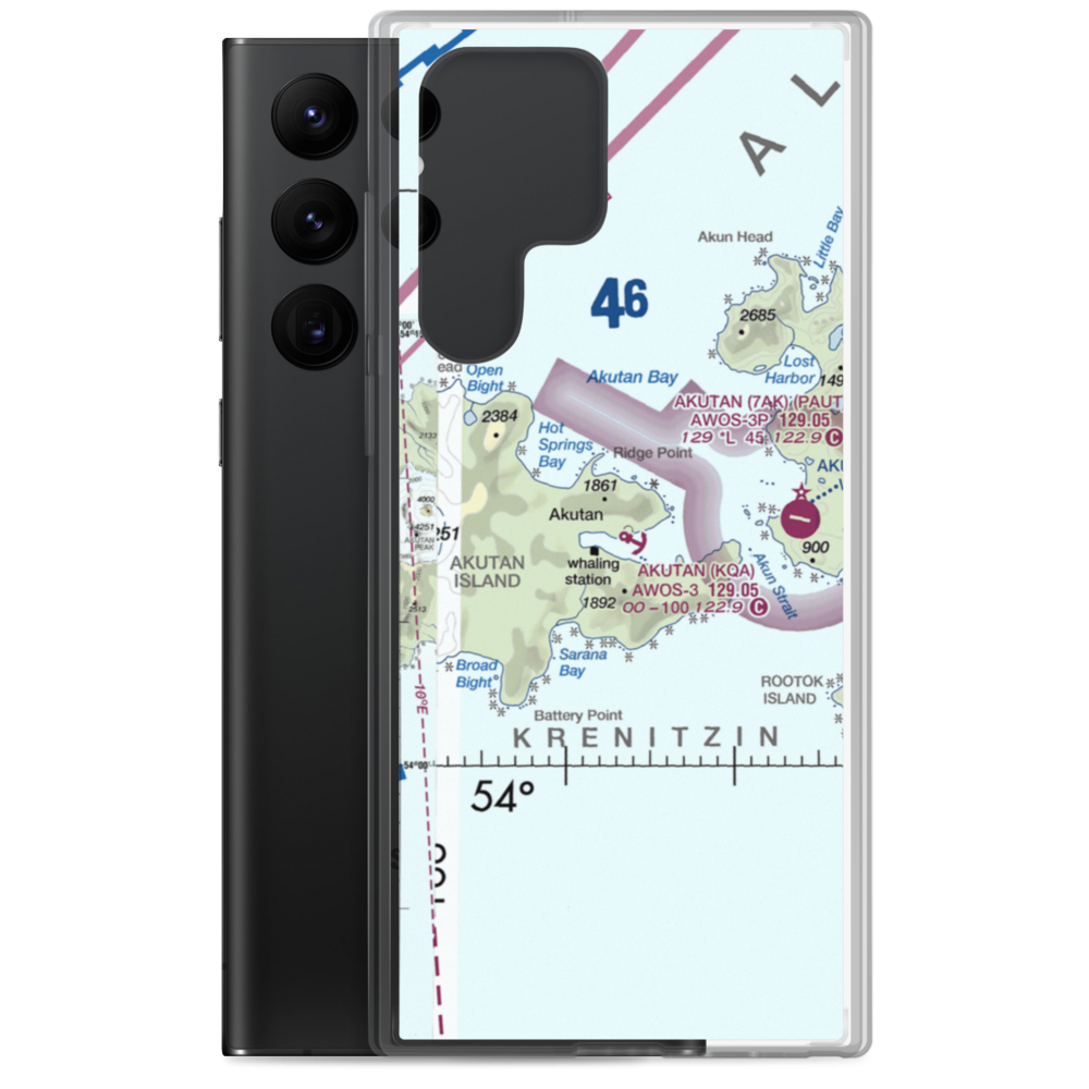 Akutan Seaplane Base (KQA) VFR Sectional Samsung Case Samsung Galaxy S22 Ultra model shown