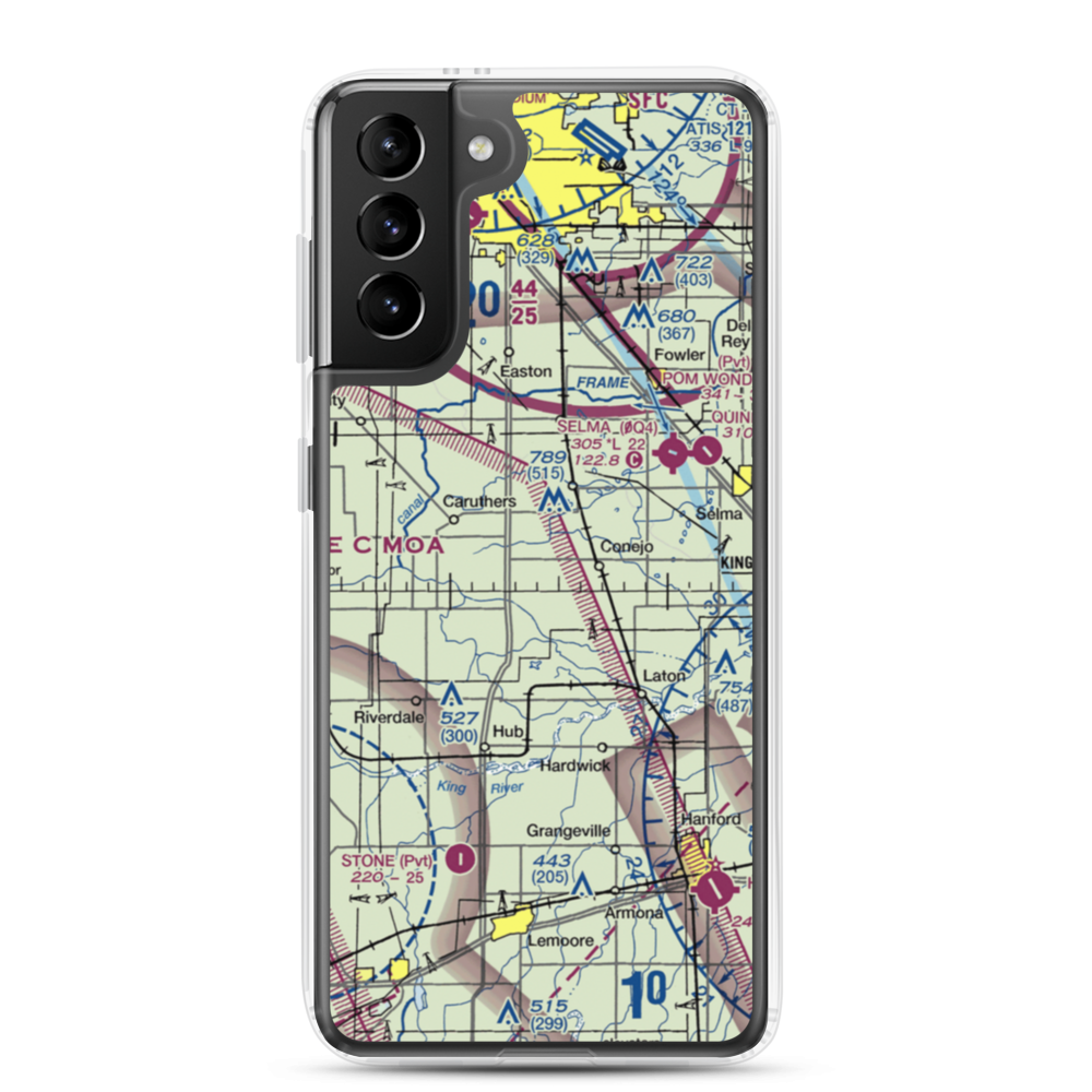 Al Divine Airport (65CL) VFR Sectional Samsung Case Samsung Galaxy S21 Plus model shown
