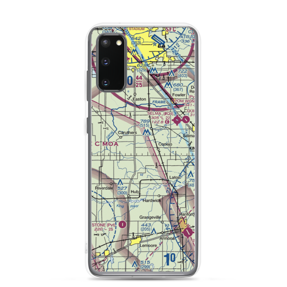 Al Divine Airport (65CL) VFR Sectional Samsung Case Samsung Galaxy S20 model shown