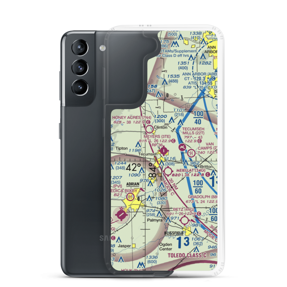 Al Meyers Airport (3TE) VFR Sectional Samsung Case Samsung Galaxy S21 model shown
