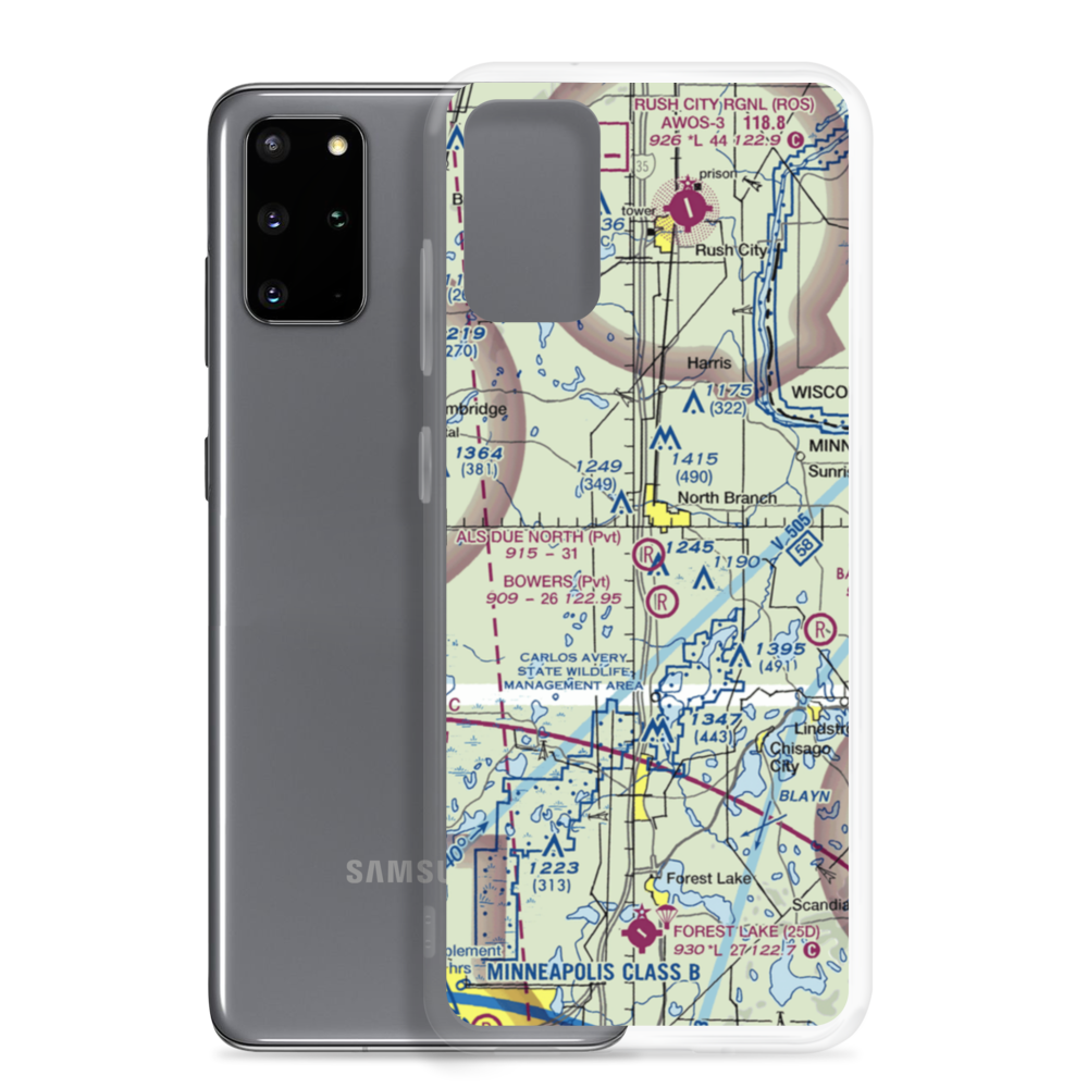 Al's Due North Airport (MY90) VFR Sectional Samsung Case Samsung Galaxy S20 Plus model shown