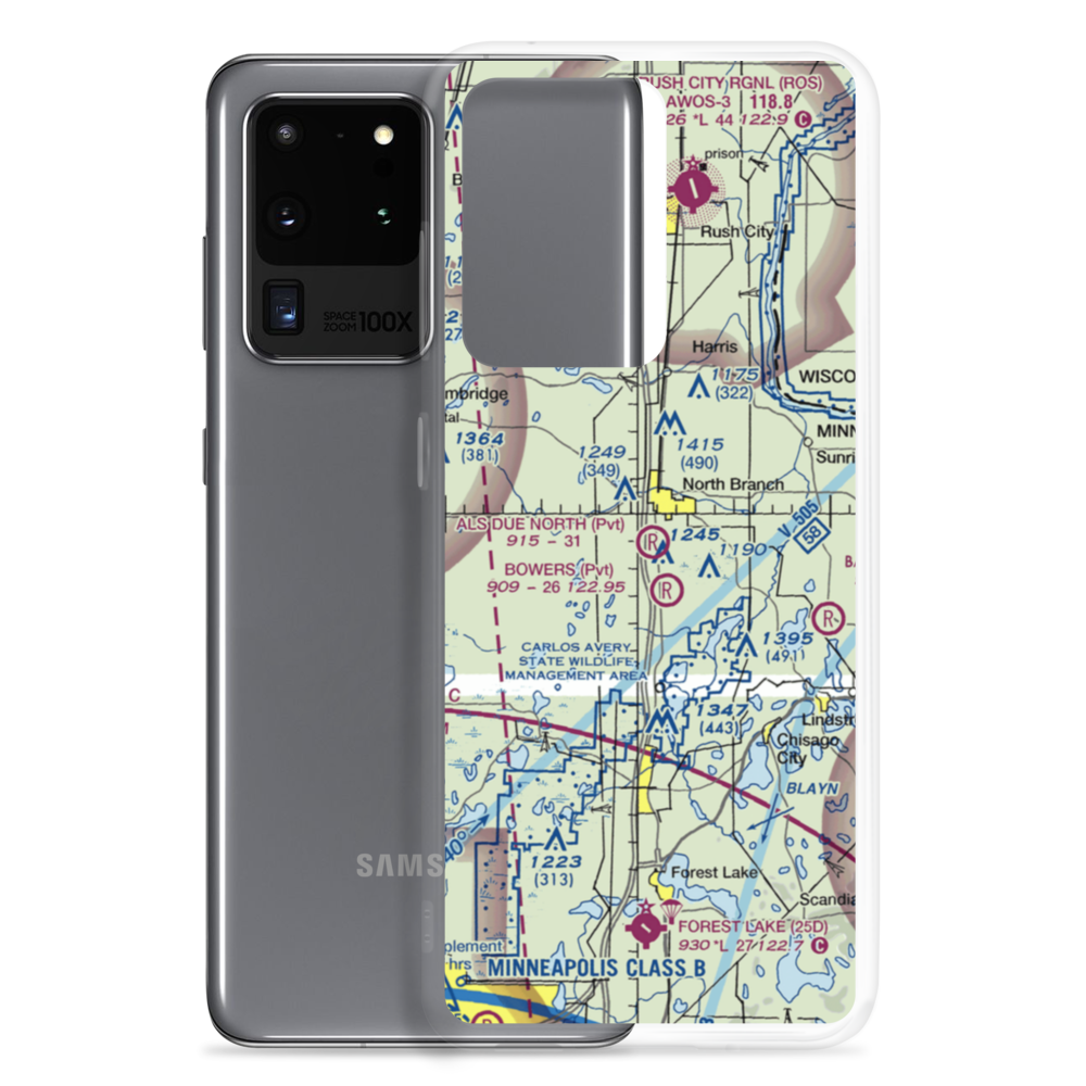 Al's Due North Airport (MY90) VFR Sectional Samsung Case Samsung Galaxy S20 Ultra model shown