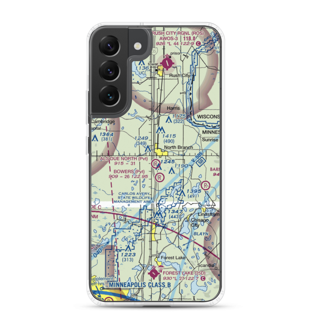 Al's Due North Airport (MY90) VFR Sectional Samsung Case Samsung Galaxy S22 Plus model shown