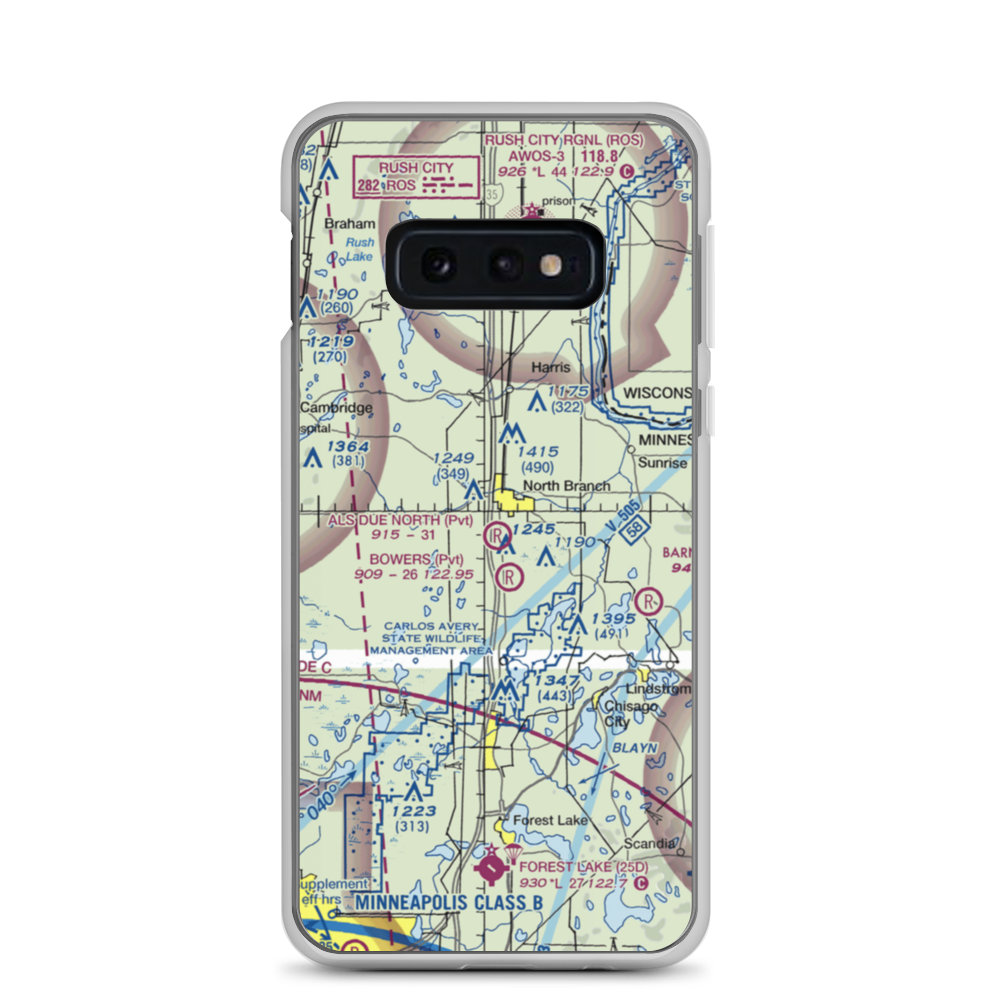 Al's Due North Airport (MY90) VFR Sectional Samsung Case Samsung Galaxy S10e model shown