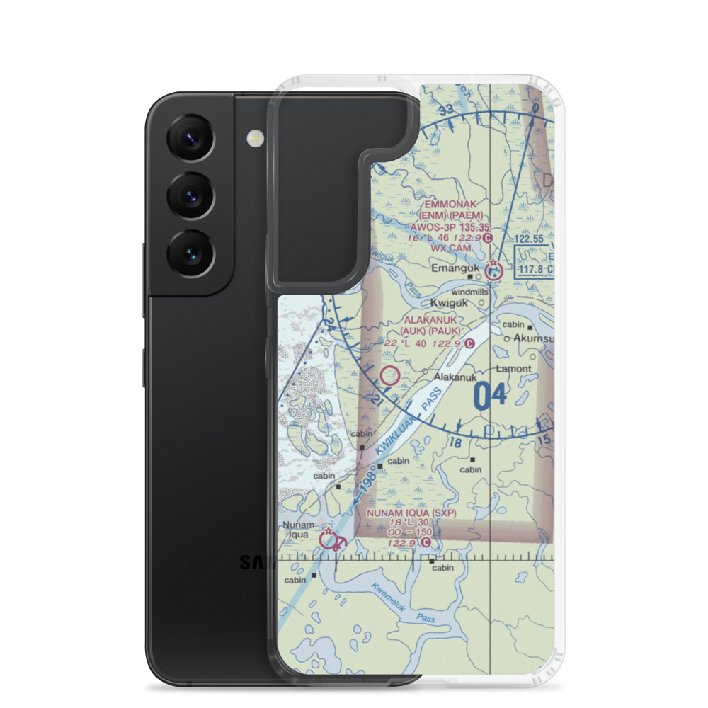 Alakanuk Airport (AUK) VFR Sectional Samsung Case Samsung Galaxy S22 model shown
