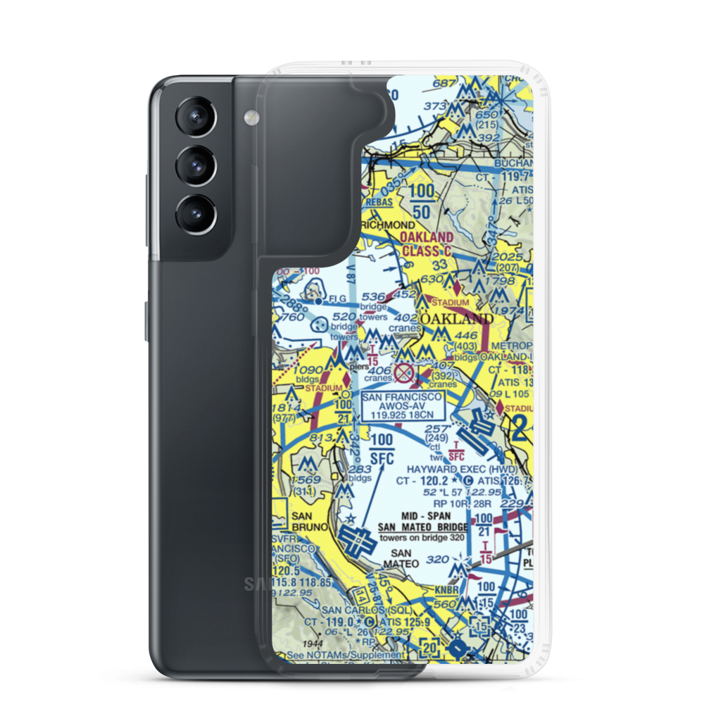 Alameda Naval Air Station (NGZ) VFR Sectional Samsung Case Samsung Galaxy S21 model shown