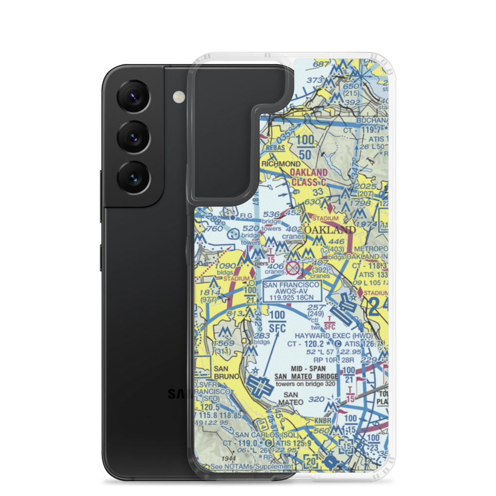 Alameda Naval Air Station (NGZ) VFR Sectional Samsung Case Samsung Galaxy S22 model shown