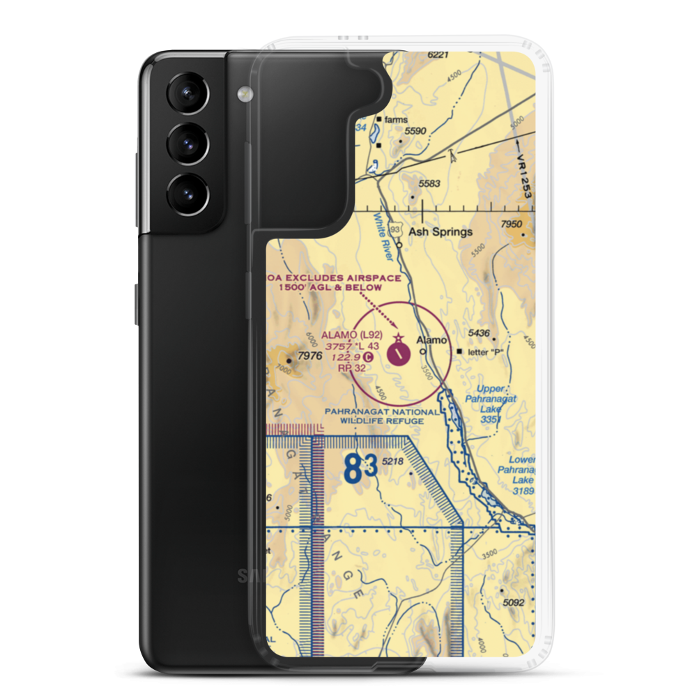 Alamo Landing Field (L92) VFR Sectional Samsung Case Samsung Galaxy S21 Plus model shown
