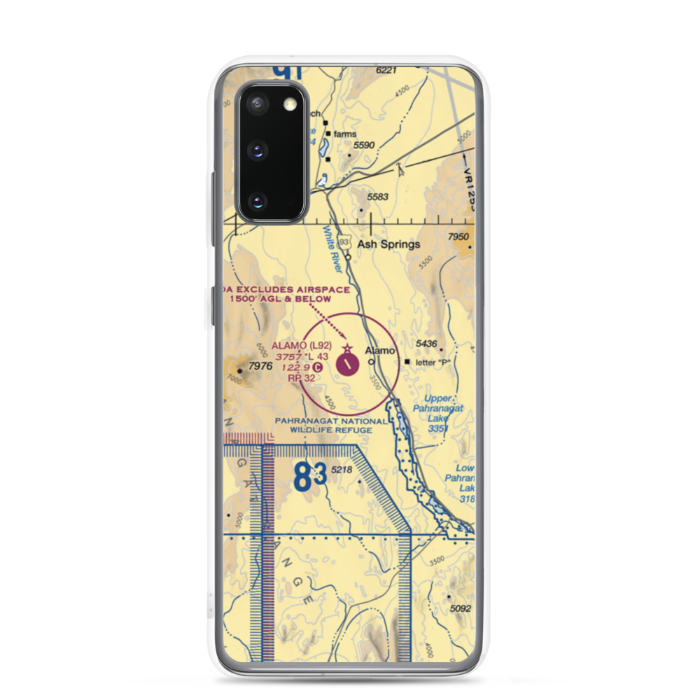 Alamo Landing Field (L92) VFR Sectional Samsung Case Samsung Galaxy S20 model shown
