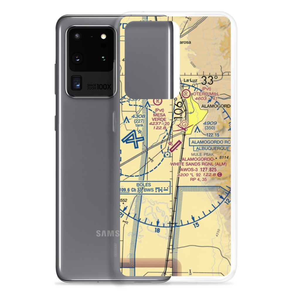 Alamogordo White Sands Regional Airport (ALM) VFR Sectional Samsung Case Samsung Galaxy S20 Ultra model shown
