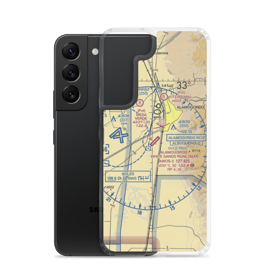 Alamogordo White Sands Regional Airport (ALM) VFR Sectional Samsung Case Samsung Galaxy S22 model shown