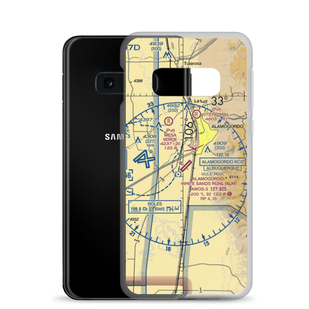 Alamogordo White Sands Regional Airport (ALM) VFR Sectional Samsung Case Samsung Galaxy S10e model shown