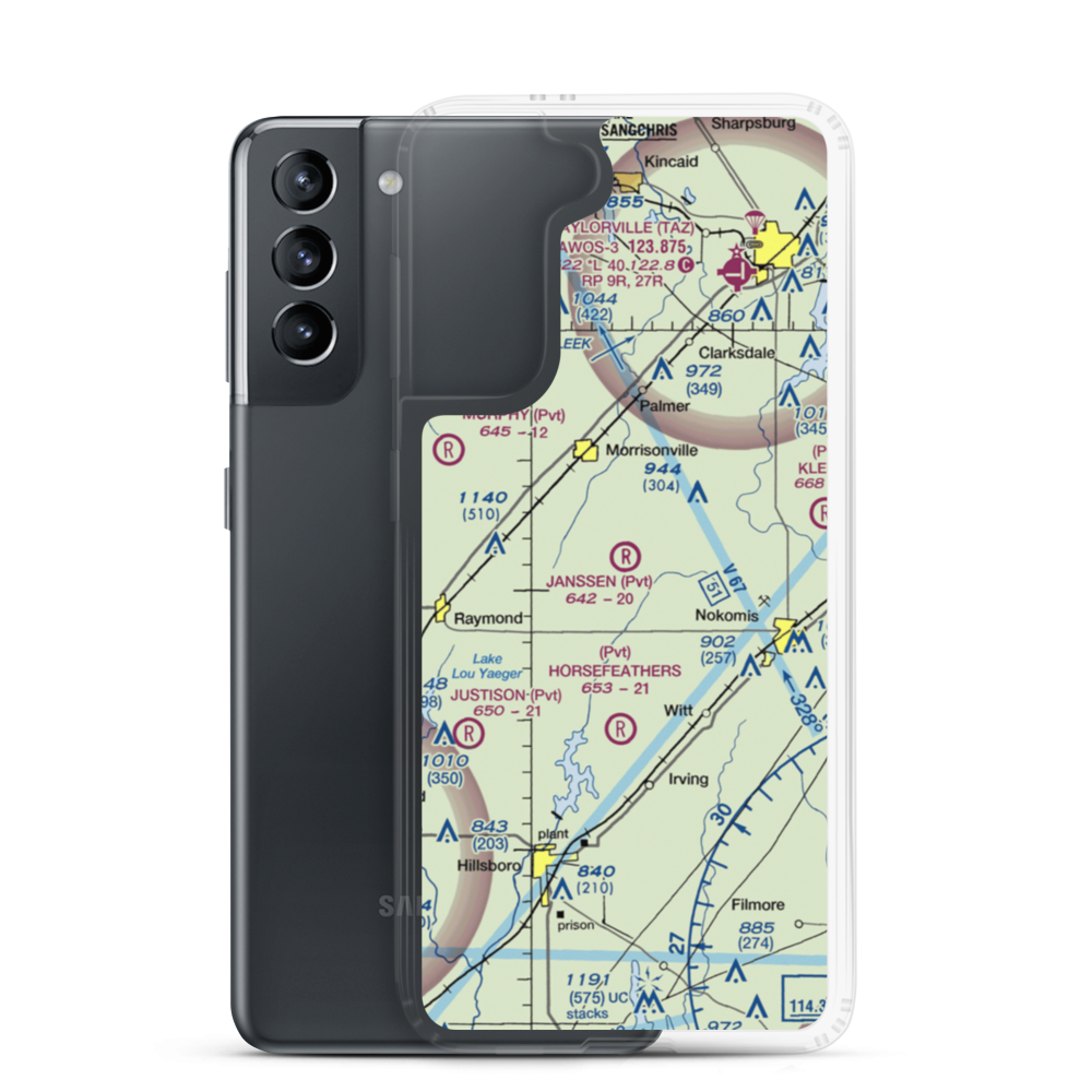 Alan B. Janssen Airport (4LL9) VFR Sectional Samsung Case Samsung Galaxy S21 model shown